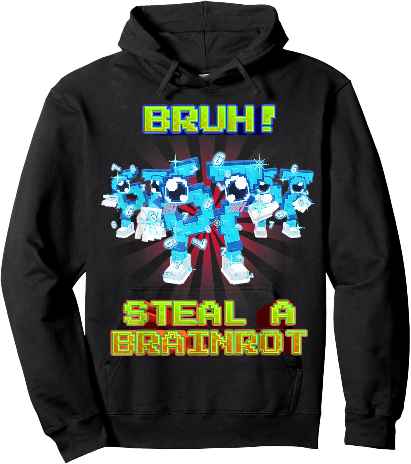 Bruh Los 67 Six Seven 6-7 Funny Brainrot for Boys Kids Teens Hoodie - Hoodie | Black