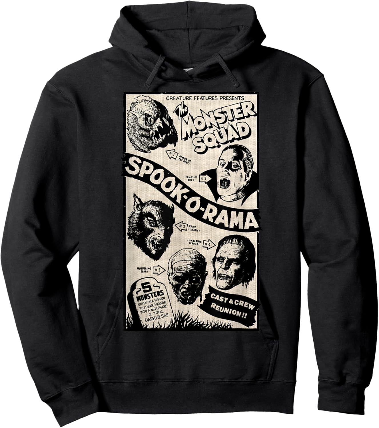 Vintage Halloween Spook-O-Rama Horror Show Monster Squad Hoodie - Hoodie | Black