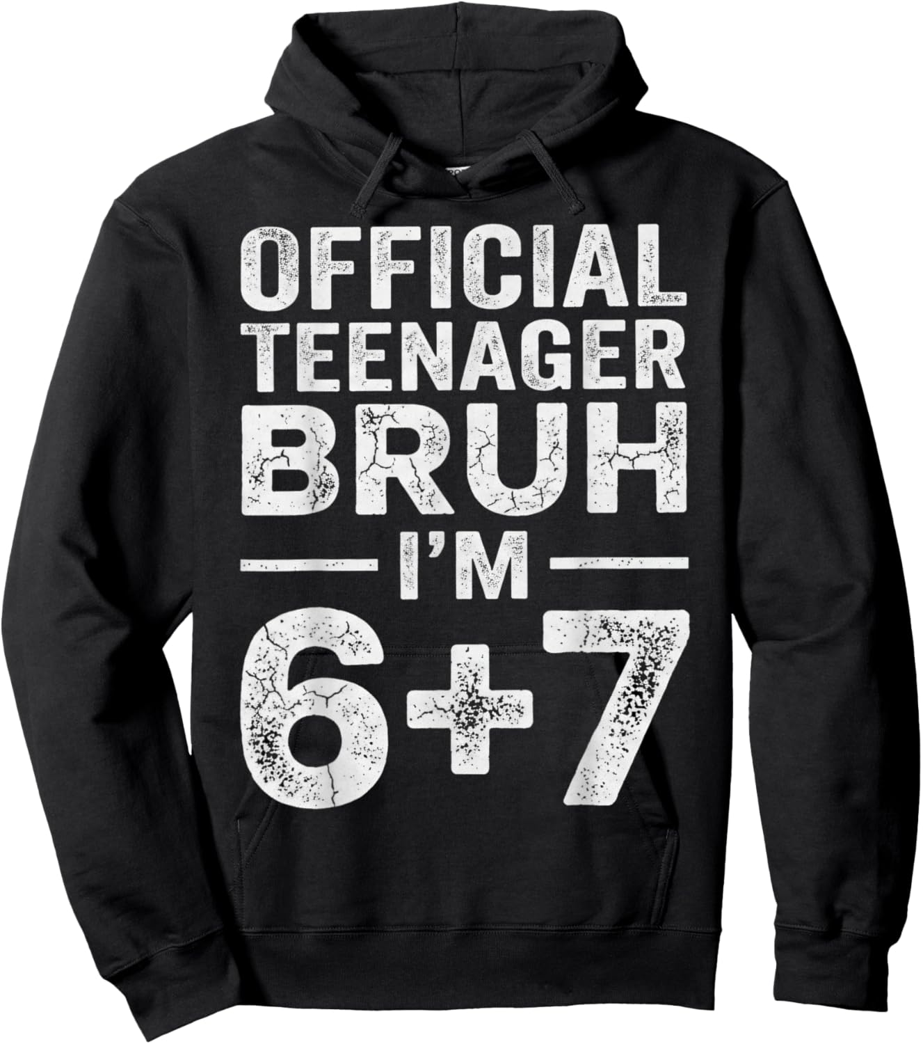 13th Birthday Boys Official Teenager Six Seven Meme Birthday Hoodie - Hoodie | Black