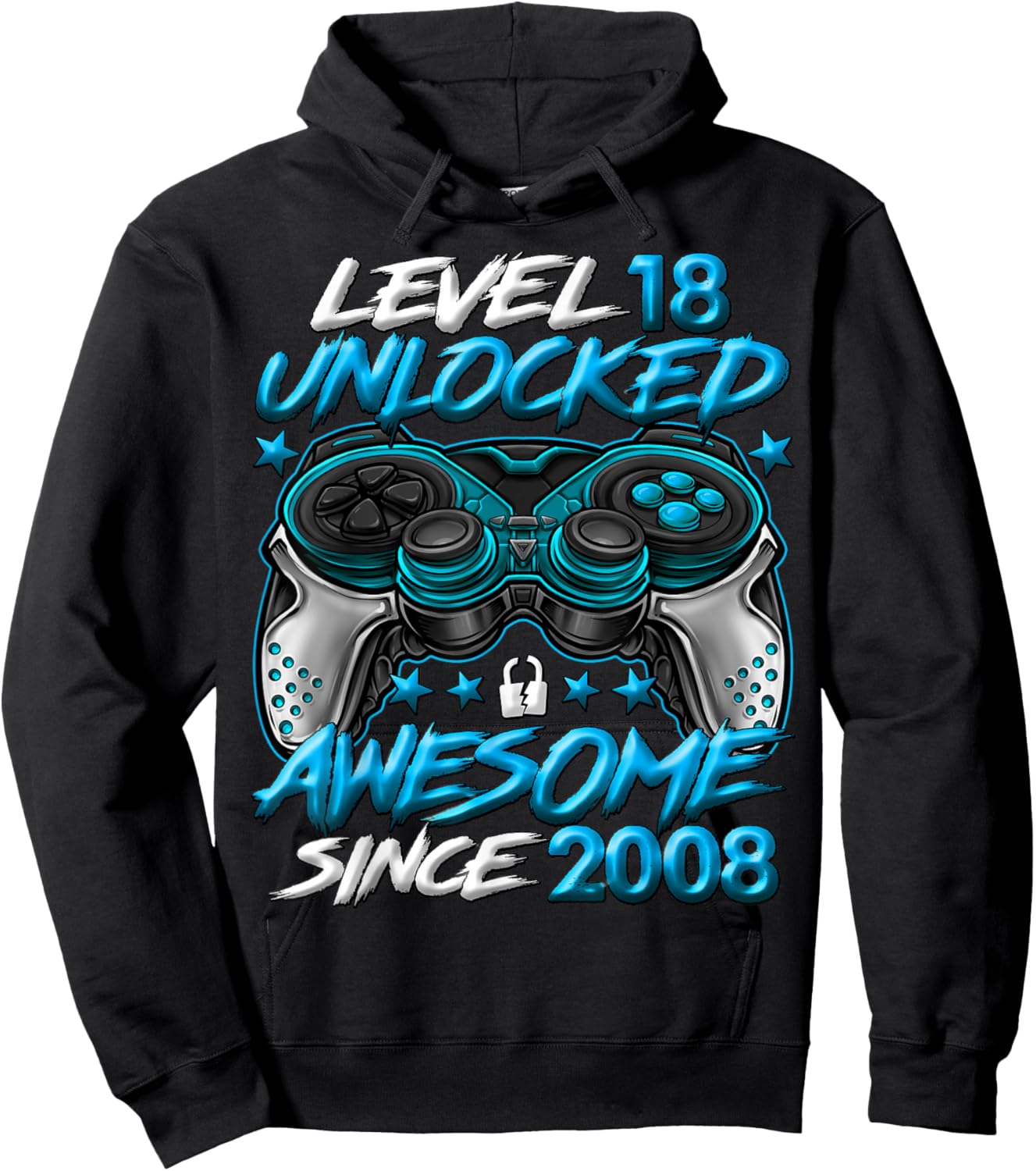 Level 18 Unlocked 18 Year Old Gifts Boys 18th Birthday Boy Hoodie - Hoodie | Black