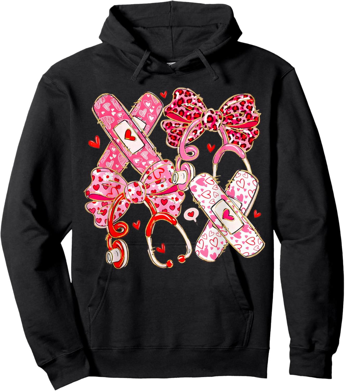 Valentine Nurse Coquette Hoodie - Hoodie | Black