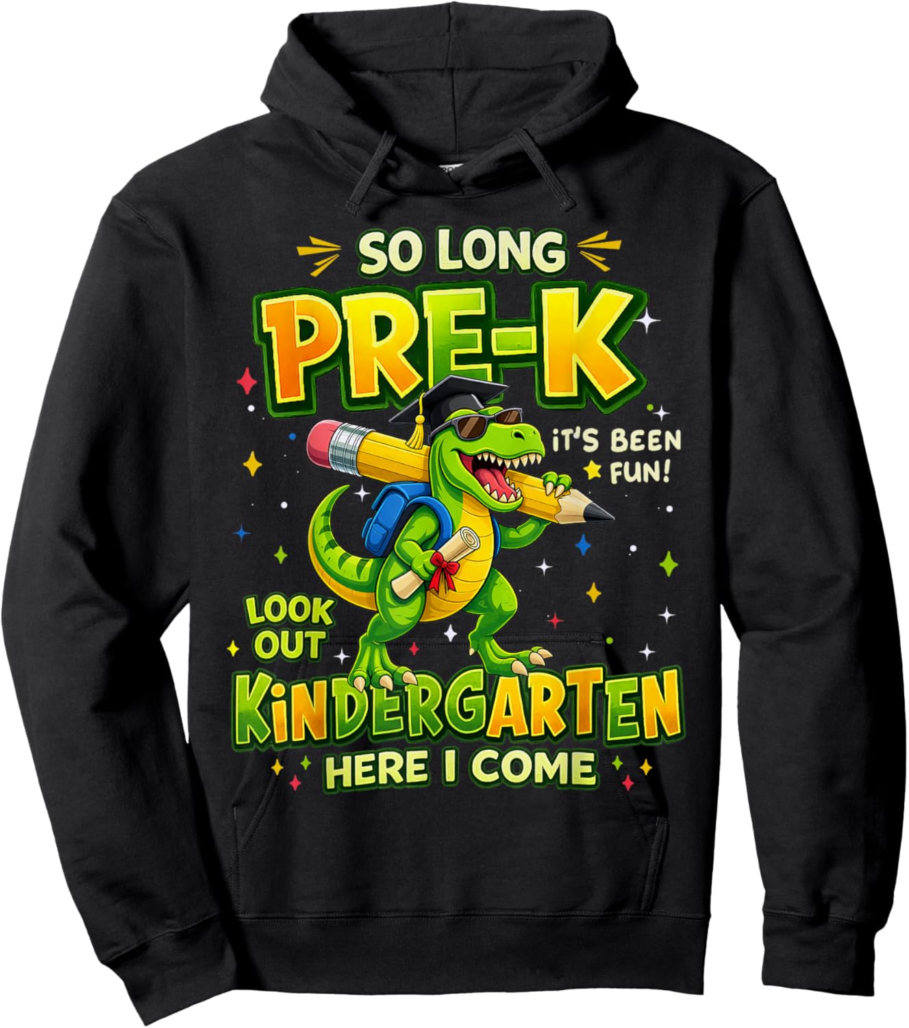 Preschool Graduation Dinosaur Boys Pre-K Graduate Hoodie - Hoodie | Black