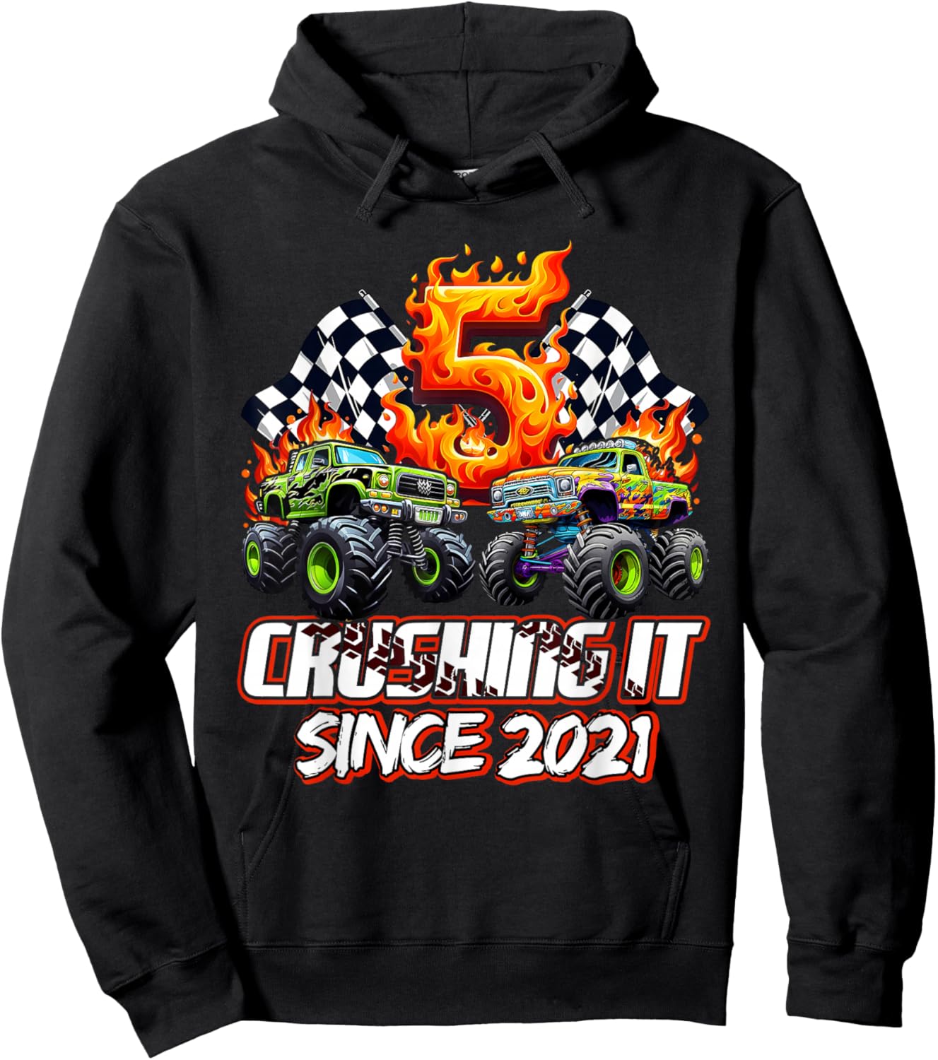 Boys 5th Party Born 2021 Hoodie - Hoodie | Black