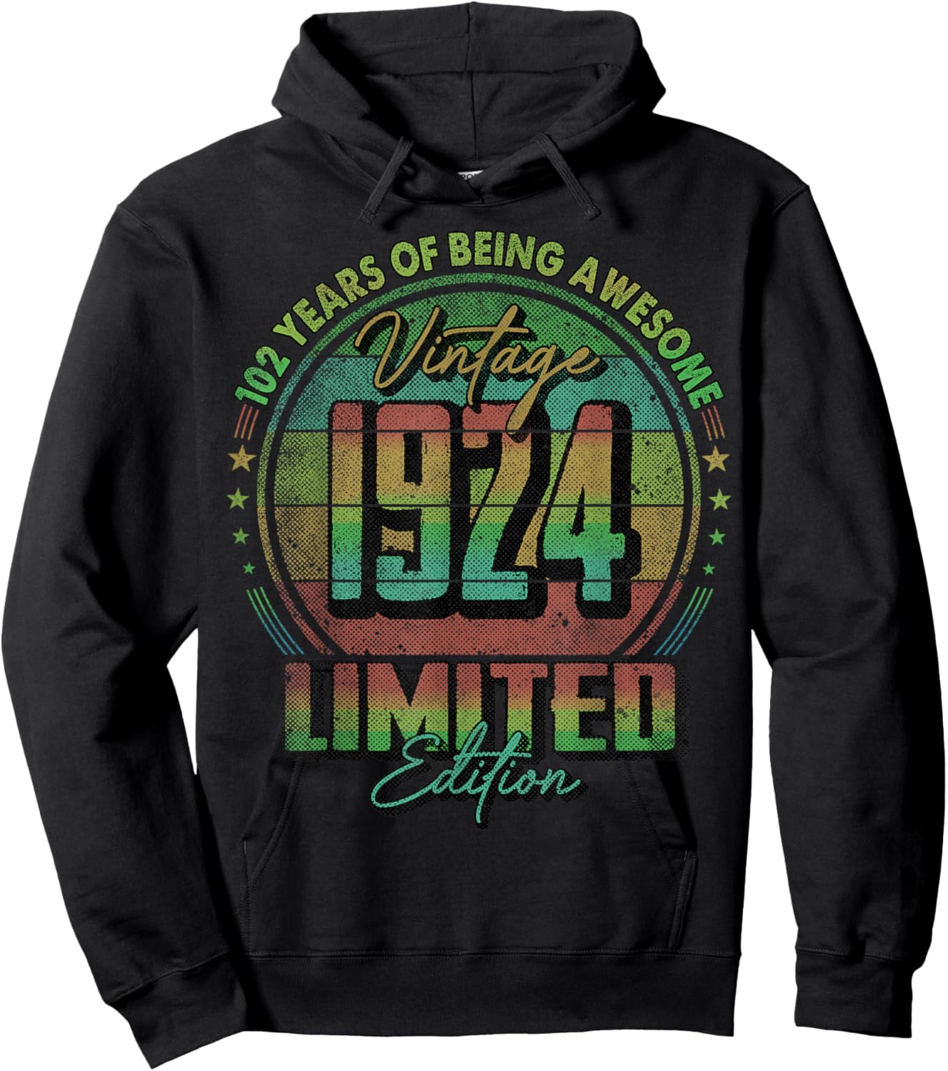 Vintage 1924 Limited Edition 102 Year Old 102nd Birthday Hoodie - Hoodie | Black