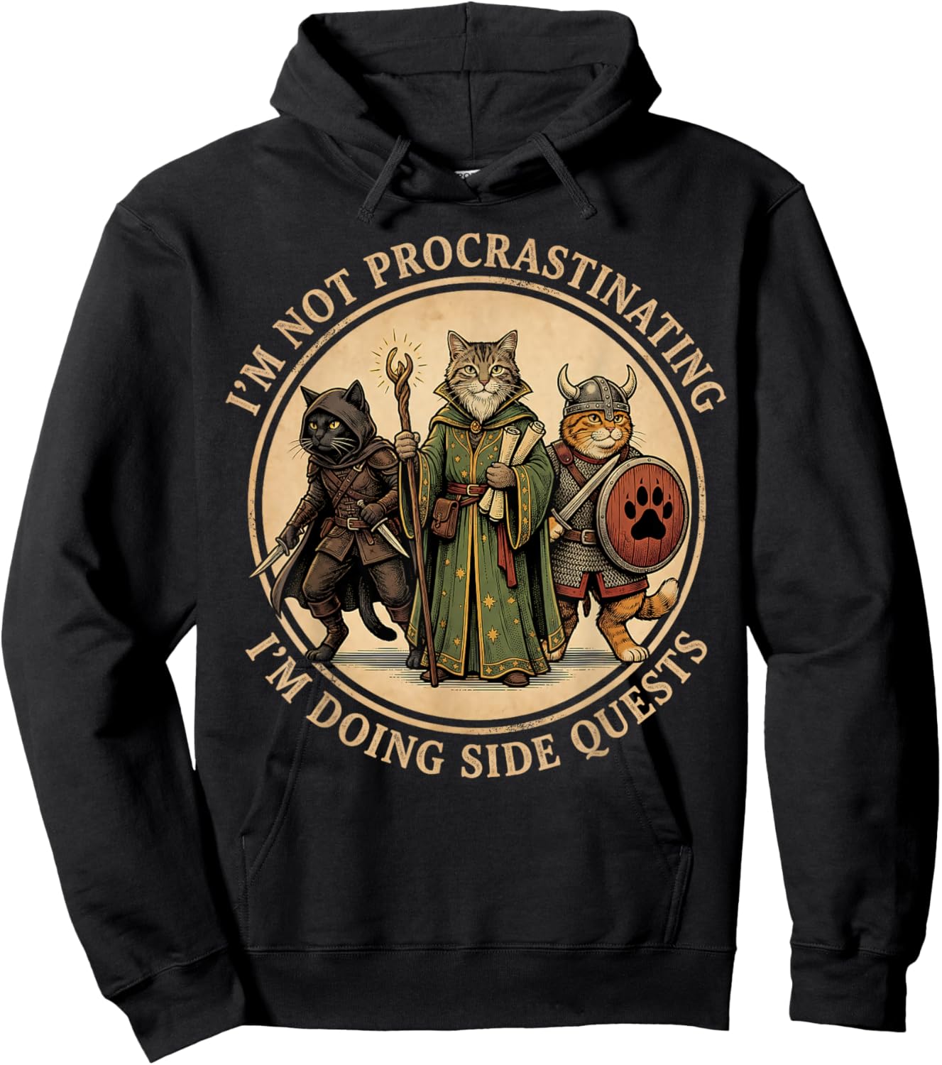 RPG Gamer I'm Not Procrastinating Side Quests Video Game Hoodie - Hoodie | Black