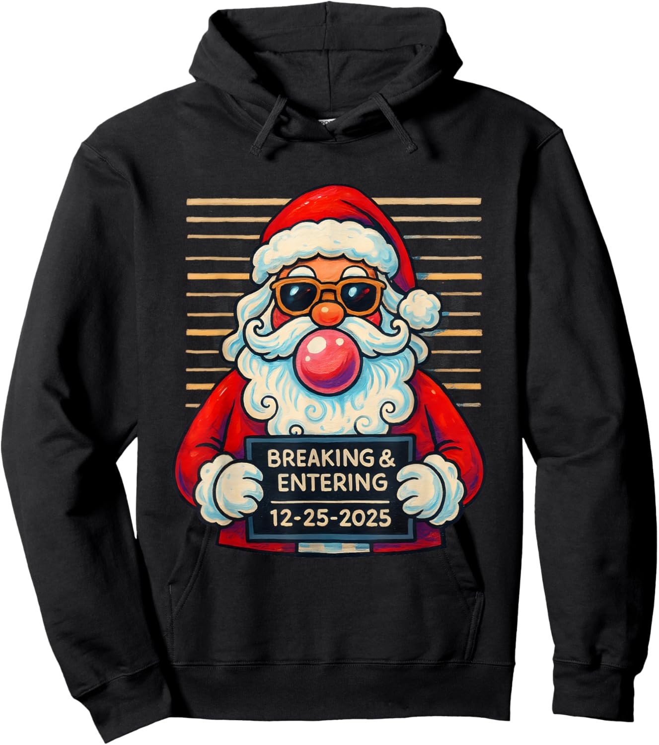 Funny Santa Breaking and Entering Christmas Hoodie - Hoodie | Black