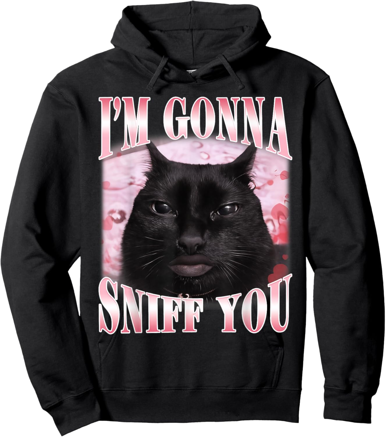 I'm Gonna Sniff You Funny Brainrot Cats Gen Z Meme Woman Man Hoodie - Hoodie | Black