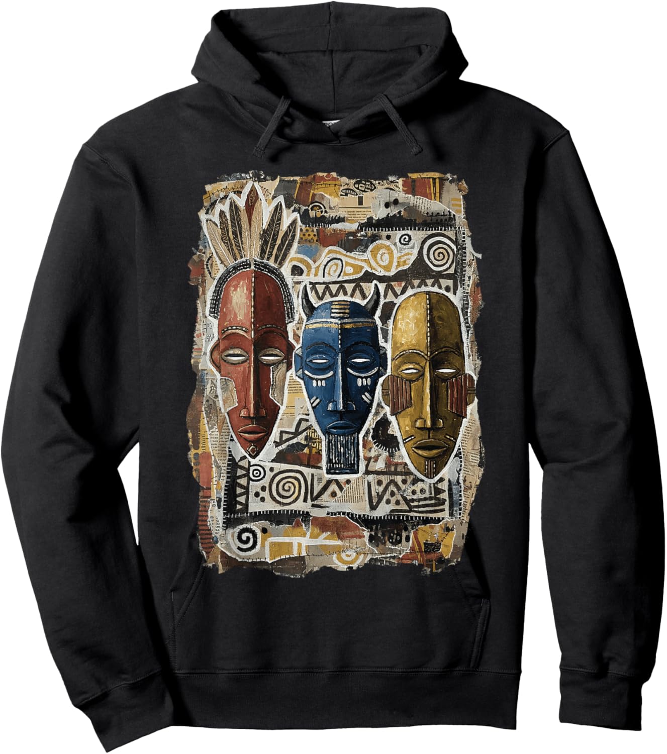 Cool African American Tribal mask Art Black History Month Hoodie - Hoodie | Black