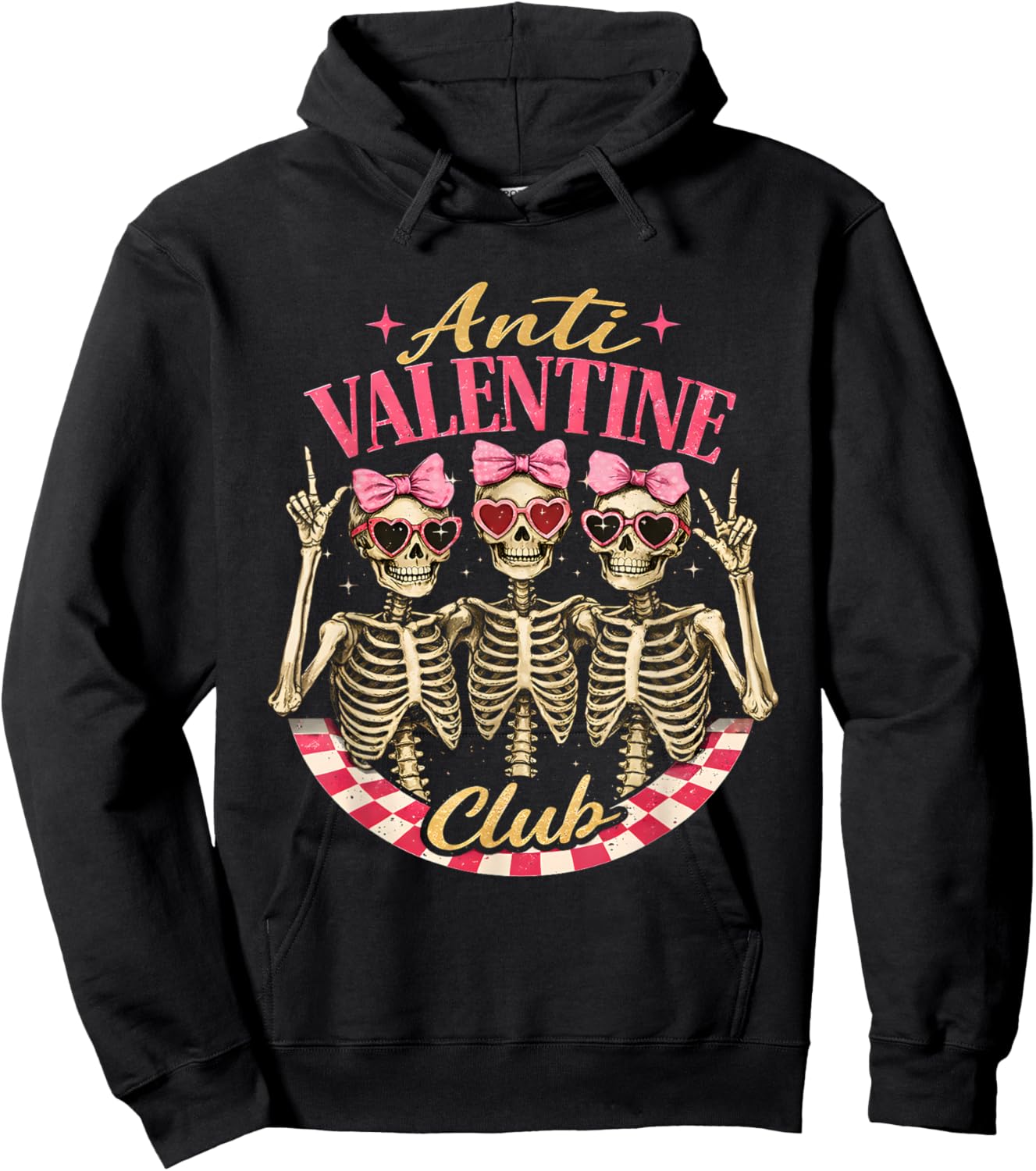 Funny Valentine's Day Friends Anti Valentine Club Hoodie - Hoodie | Black