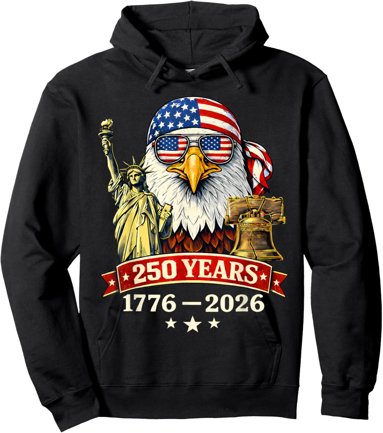 250 Years American 1776-2026 250th Birthday 250th USA Hoodie - Hoodie | Black