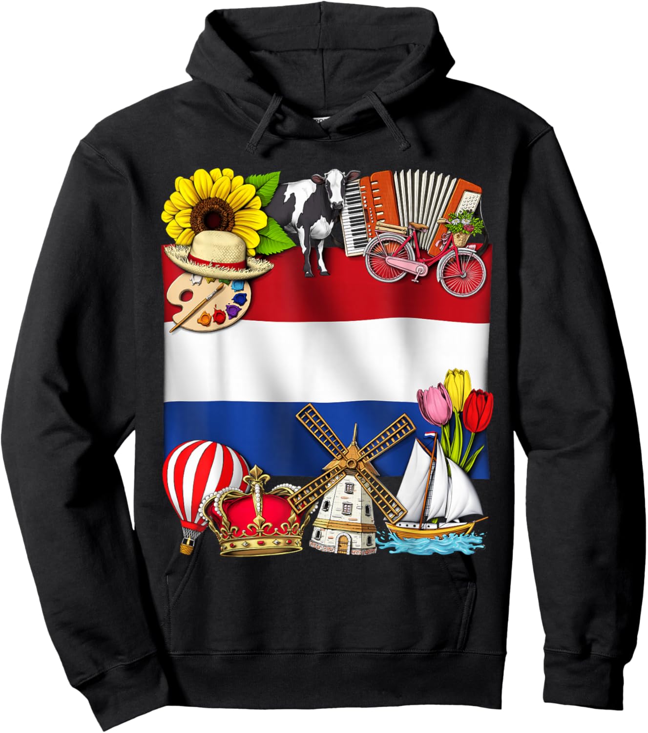 Netherlands Flag Dutch Heritage Holland Proud Dutch Hoodie - Hoodie | Black