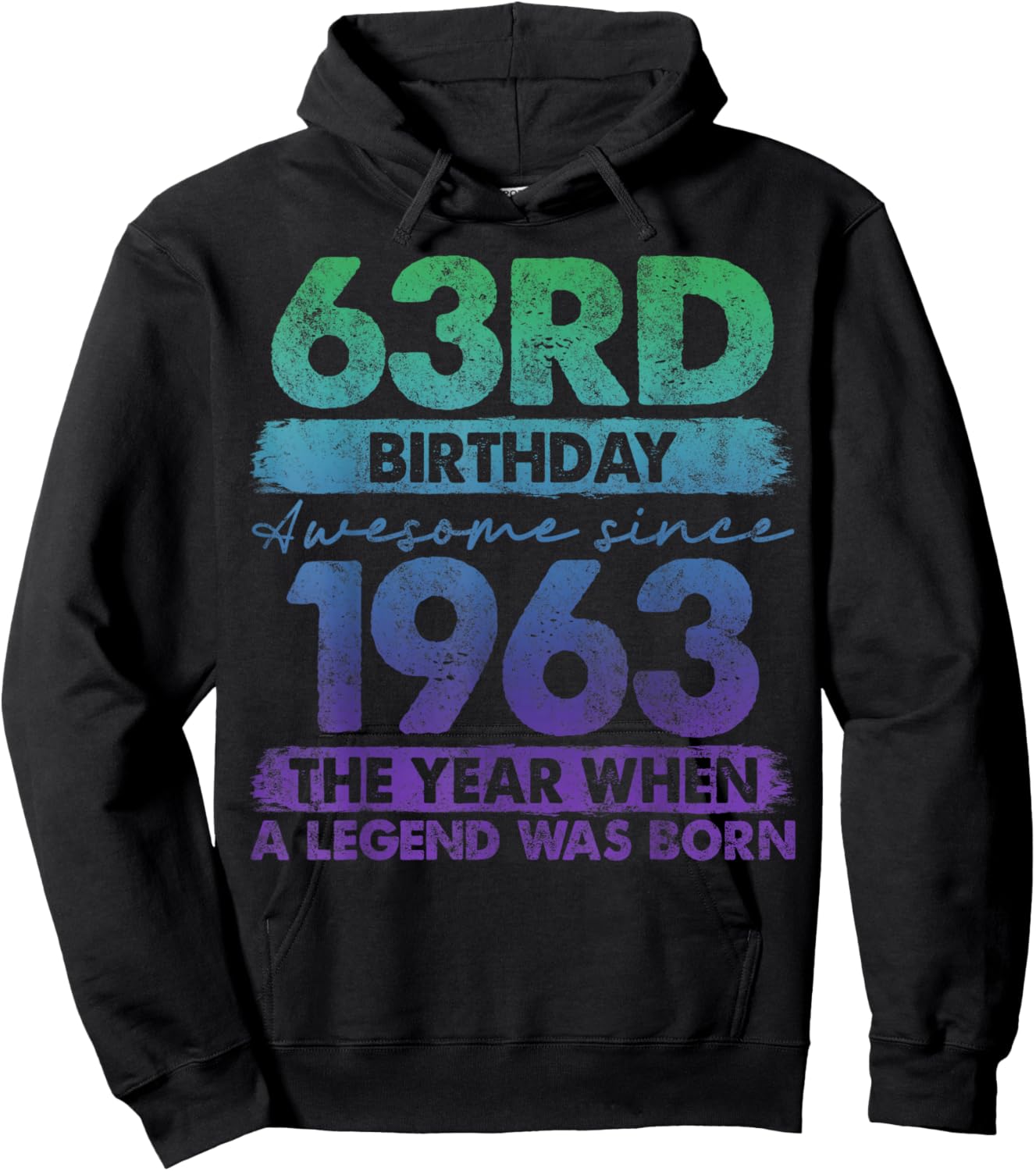 63 Year Old Gifts Vintage 1963 Limited Edition 63rd Birthday Hoodie - Hoodie | Black