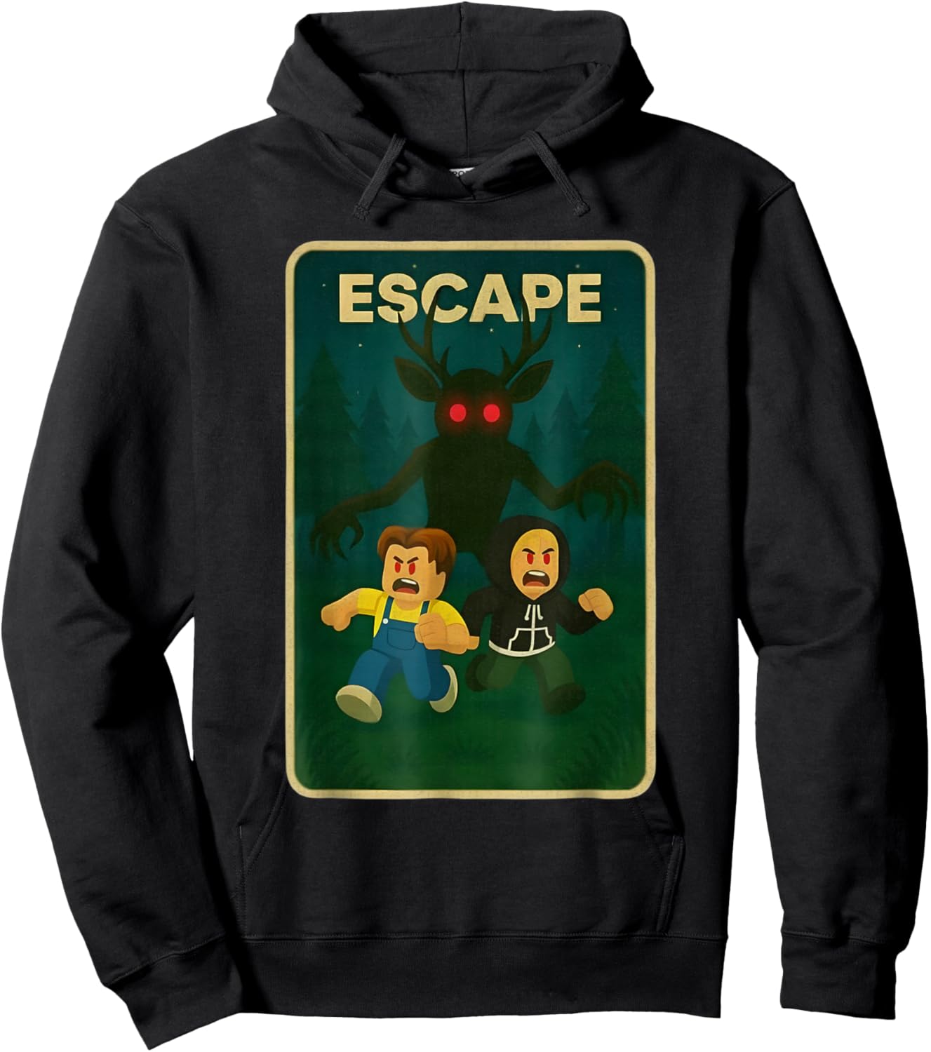 Funny 99 Nights Halloween Gamer Deer in The Forest - Kids Hoodie - Hoodie | Black