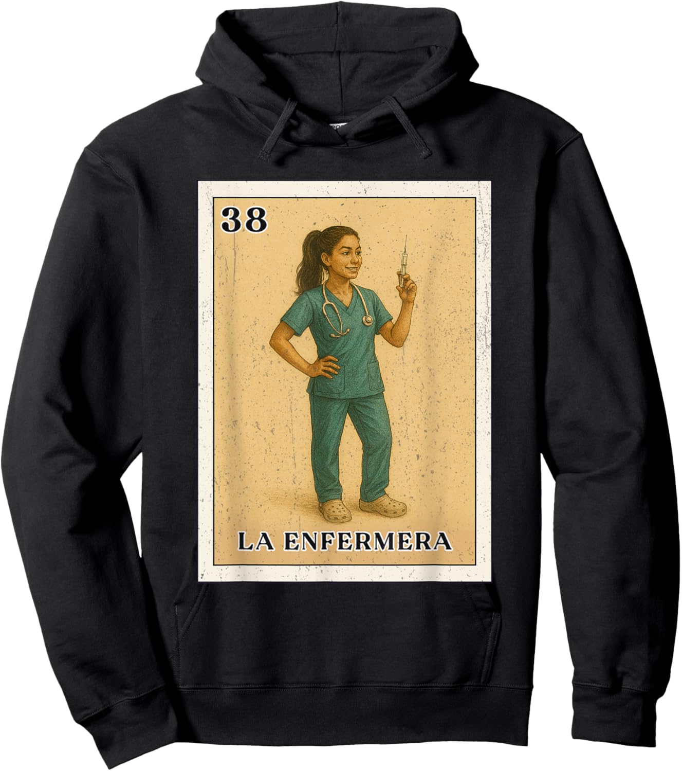 LA ENFERMERA Mexican Bingo Version Hoodie - Hoodie | Black