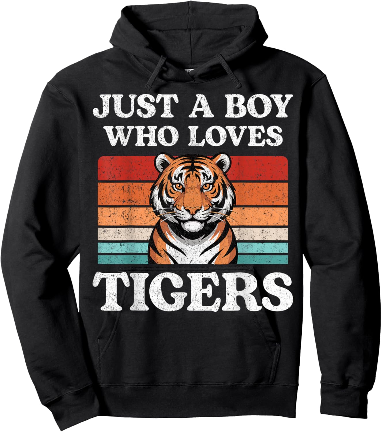 Just A Boy Who Loves Tigers Big Cat Lover Hoodie - Hoodie | Black