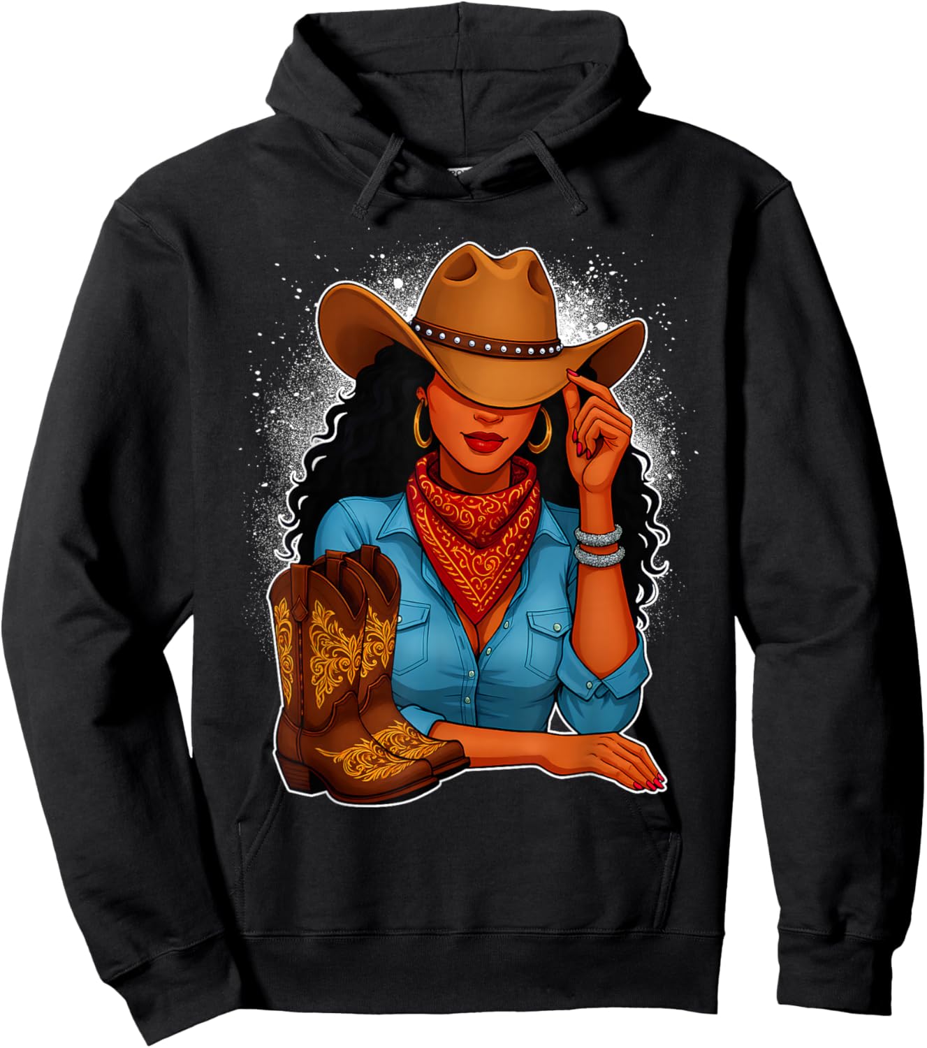 Black Cowgirl & Boots Black History Month Black Women Girls Hoodie - Hoodie | Black