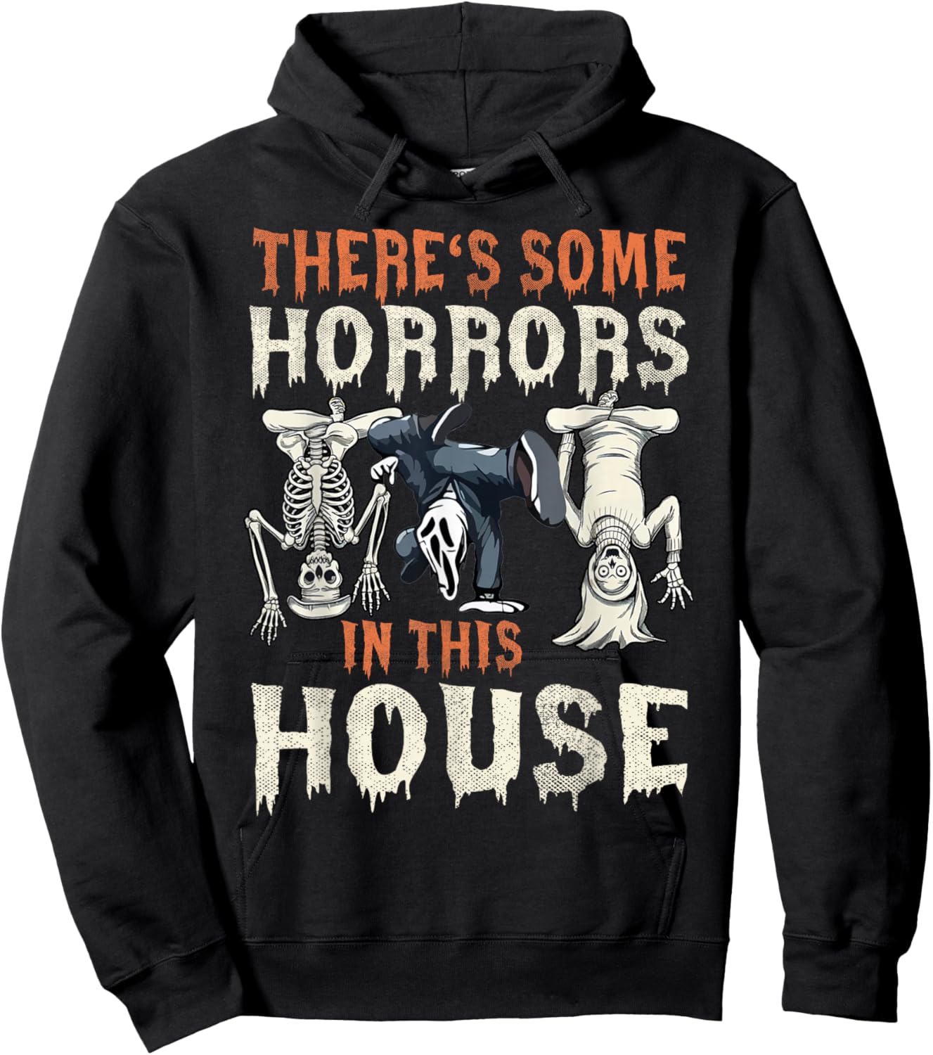 There's Some Horrors in This House Ghost Halloween Costume Hoodie - Hoodie | Black