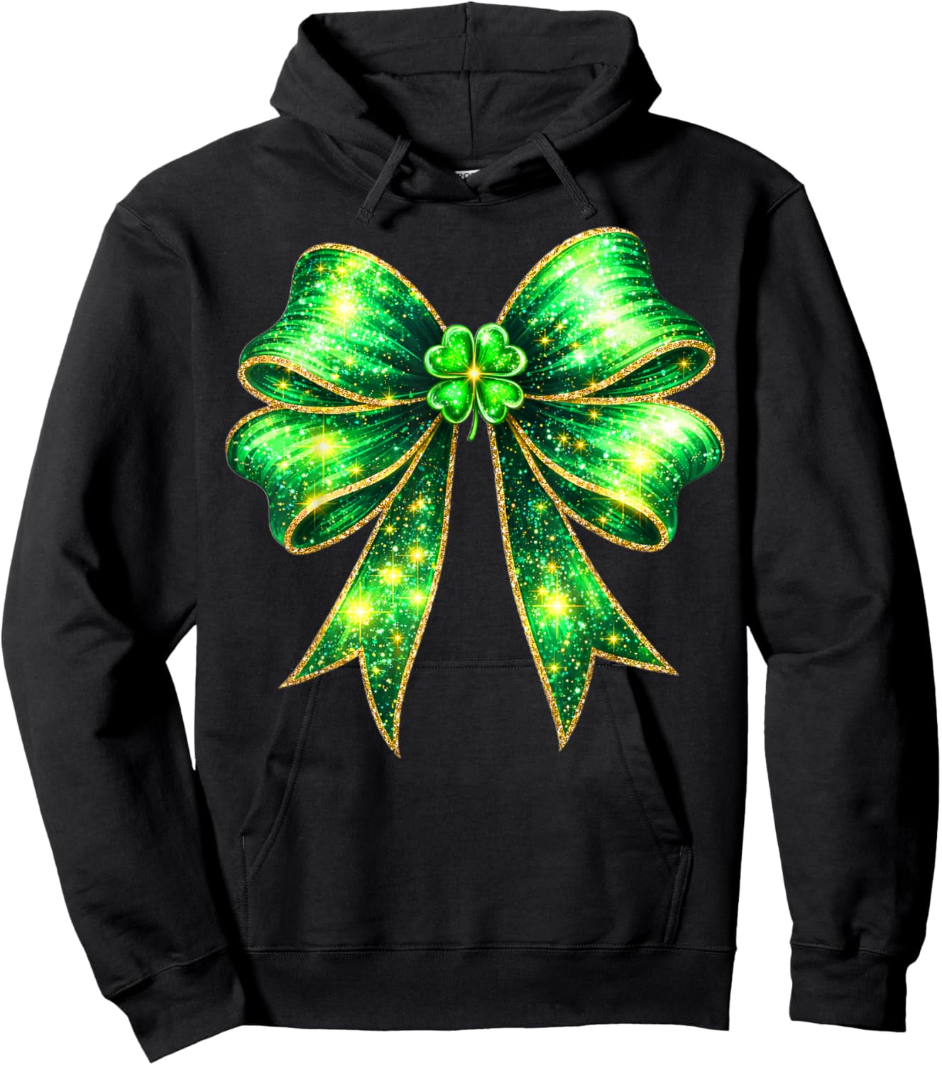 Cute Coquette Shamrock St Patricks Women Girl Kid Toddler Hoodie - Hoodie | Black
