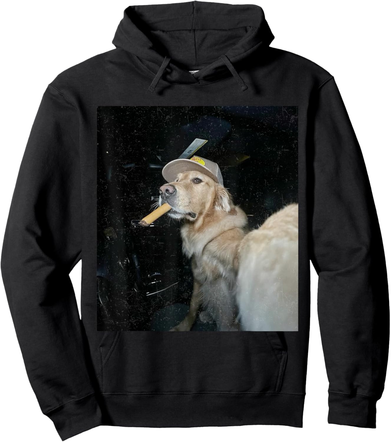 Dog Smoking Cigarette Funny Golden Meme Hoodie - Hoodie | Black