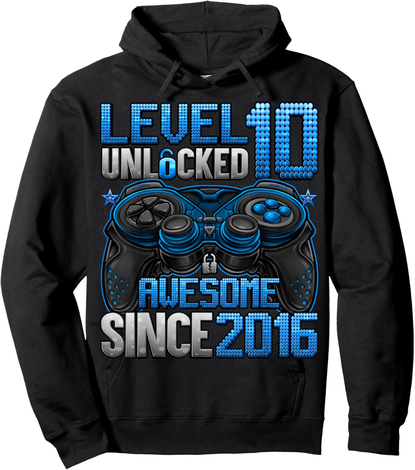 Level 10 Unlocked 10 Year Old Gifts Boys 10th Birthday Boy Hoodie - Hoodie | Black