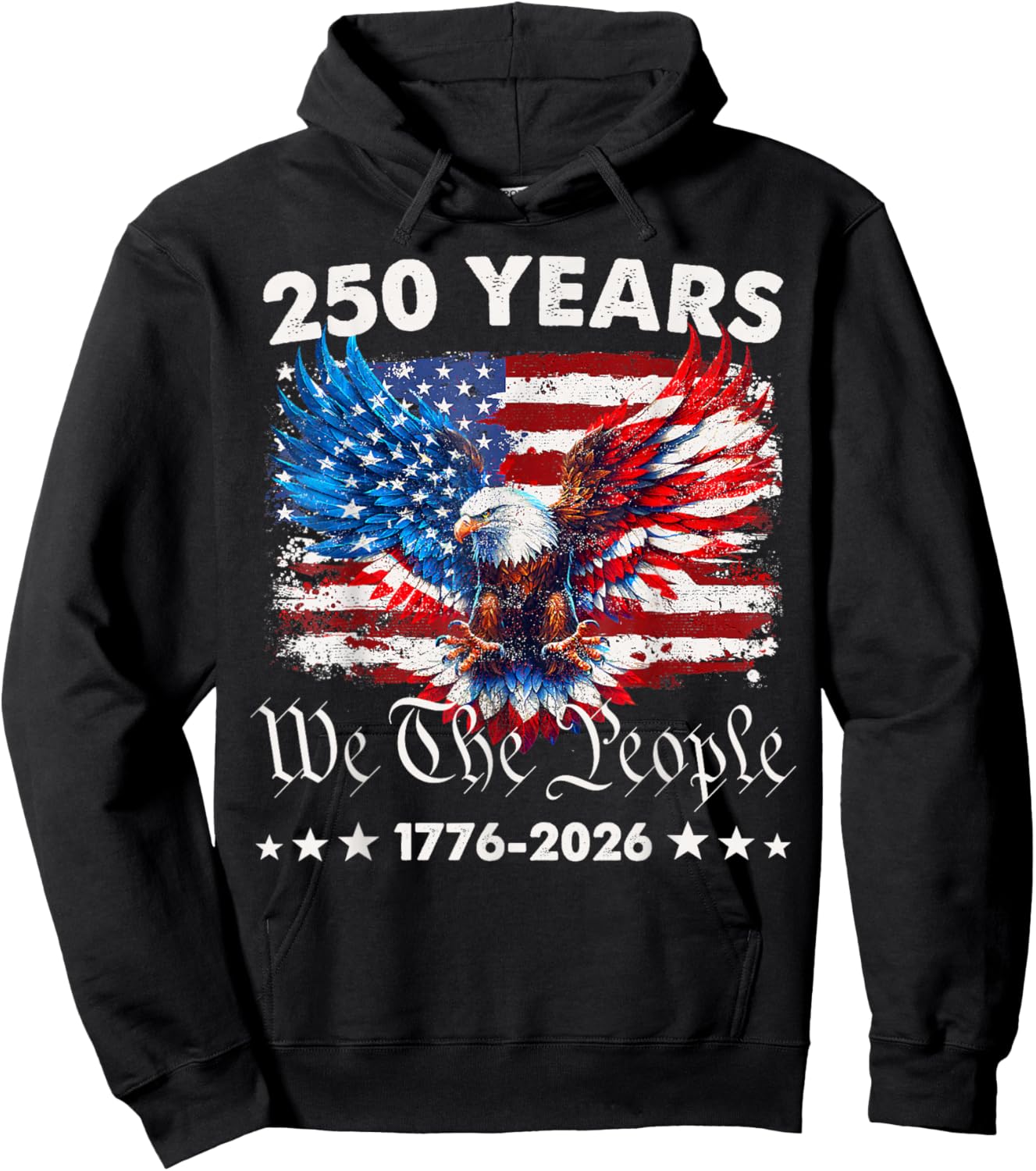 250 Years American 1776 2026 250th USA Birthday 4th of July Hoodie - Hoodie | Black