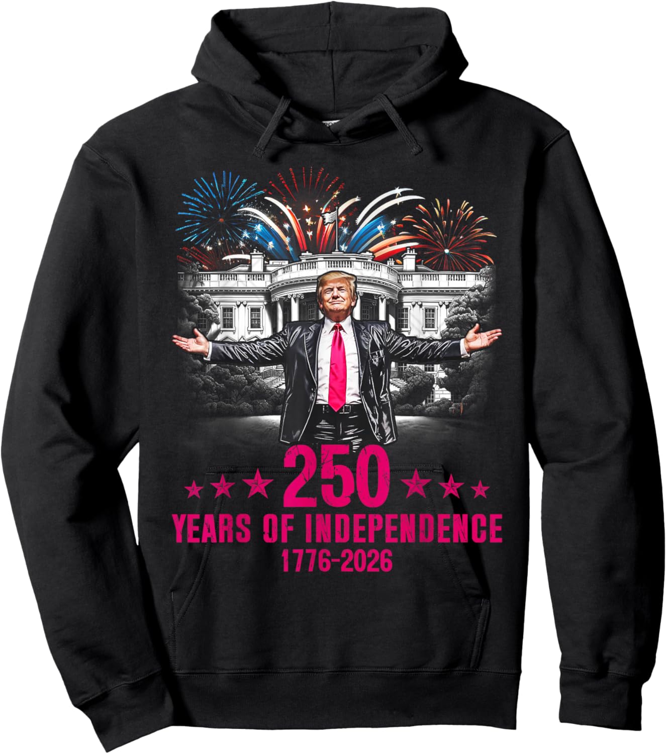 250 Years of Independence American Flag 250th Anniversary Hoodie - Hoodie | Black