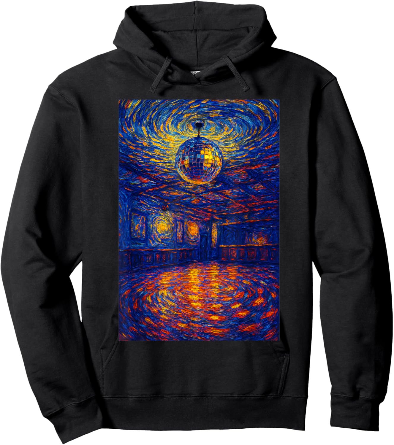 Disco Ball Van Gogh Art Student Painting Lovers Art Teacher Hoodie - Hoodie | Black