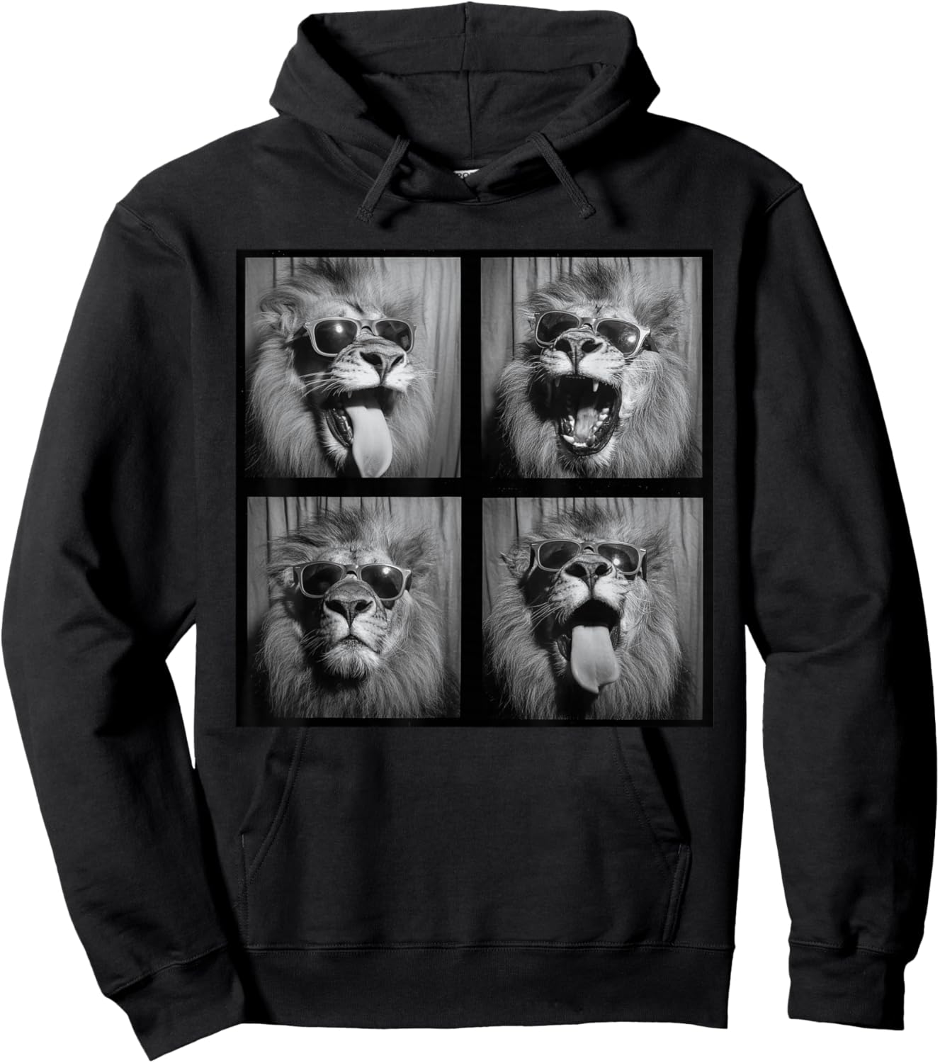 Funny Lion Sunglasses Hoodie - Hoodie | Black