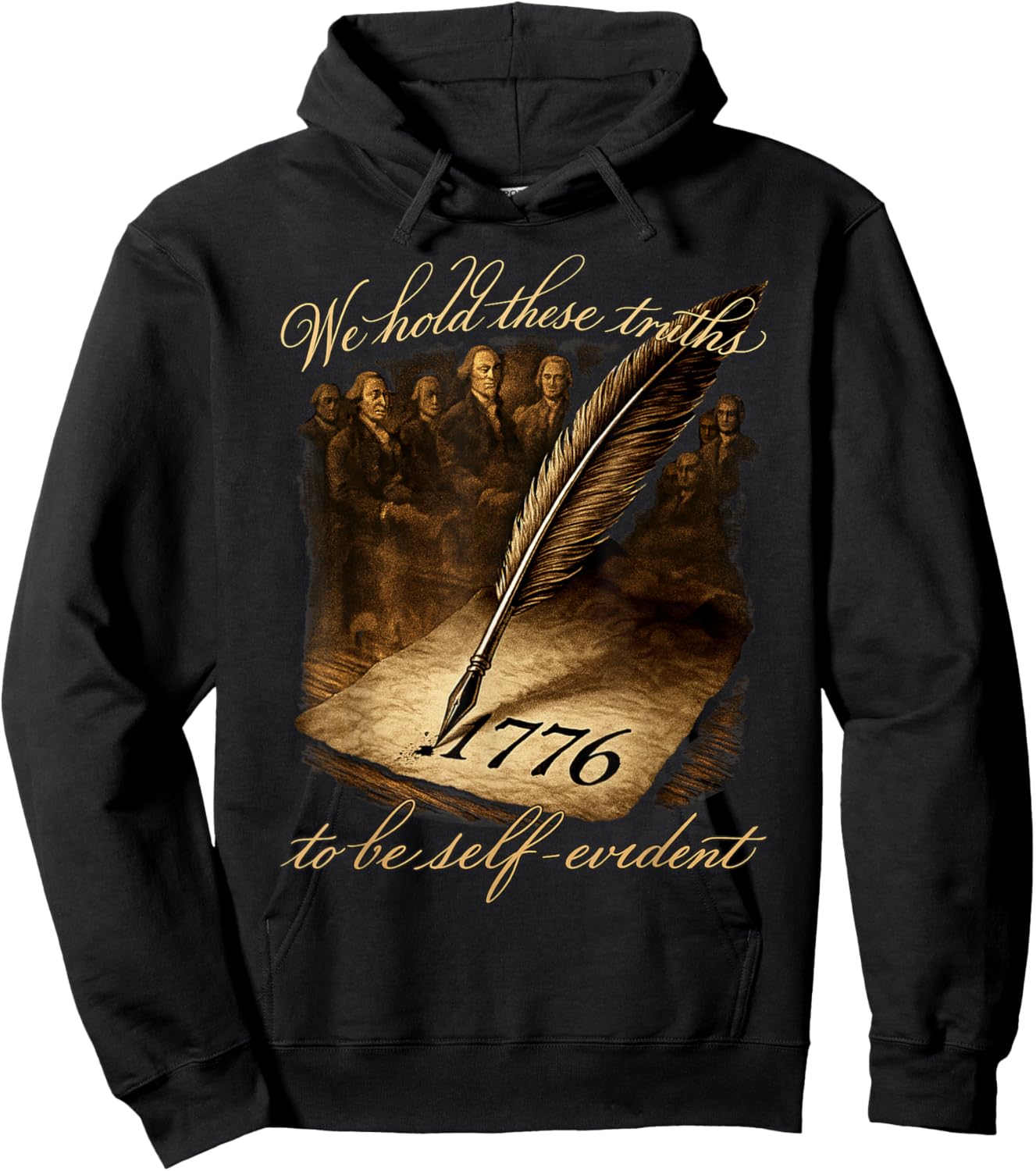 1776 Founding Fathers Declaration of Independence 250th Hoodie - Hoodie | Black