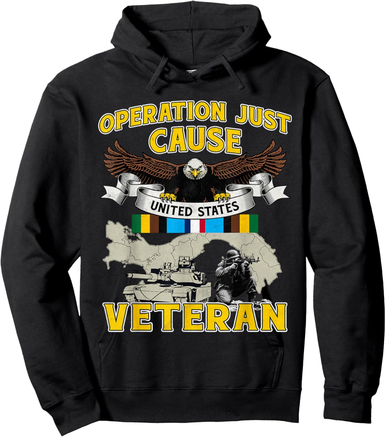 Operation Just Cause Map Panama OJC Veteran Vintage Gifts Hoodie - Hoodie | Black