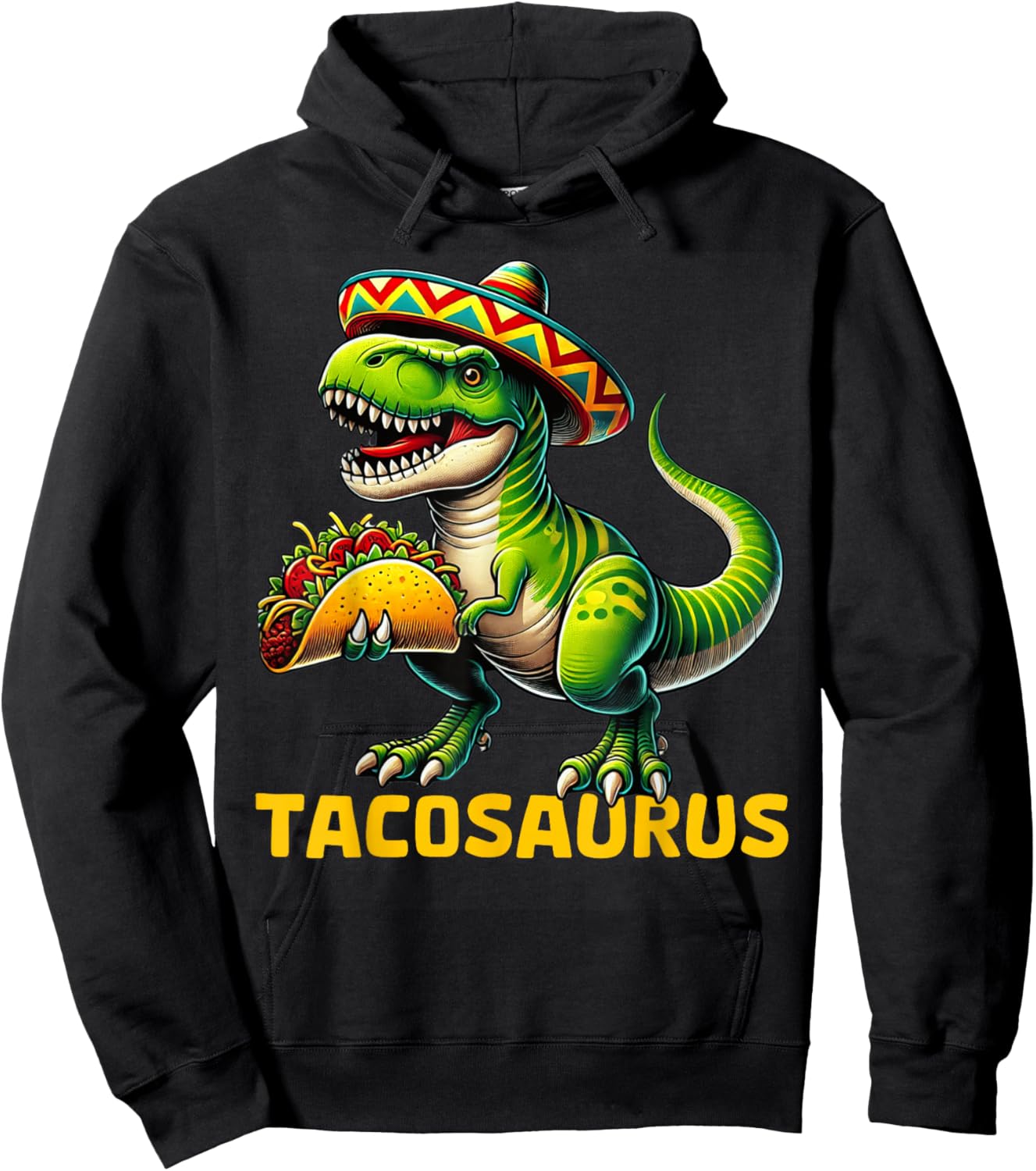 Tacosaurus Taco Dinosaur Dino Cinco De Mayo Mexican Boys Hoodie - Hoodie | Black