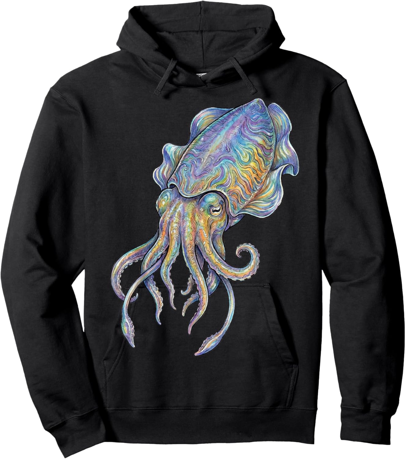 Cuttlefish Abstract Ocean Art Marine Life Colorful Hoodie - Hoodie | Black