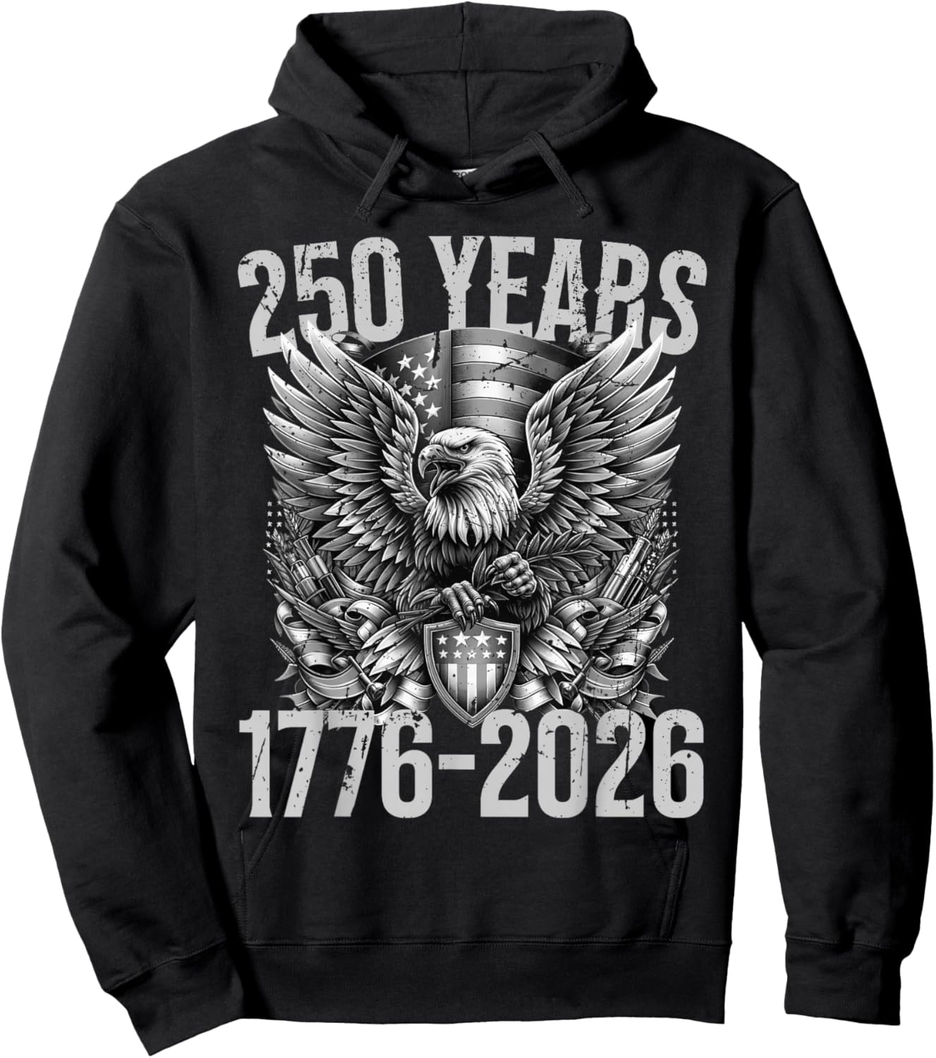 Pride in 250 Years of Freedom 1776-2026 Independence Day Hoodie - Hoodie | Black
