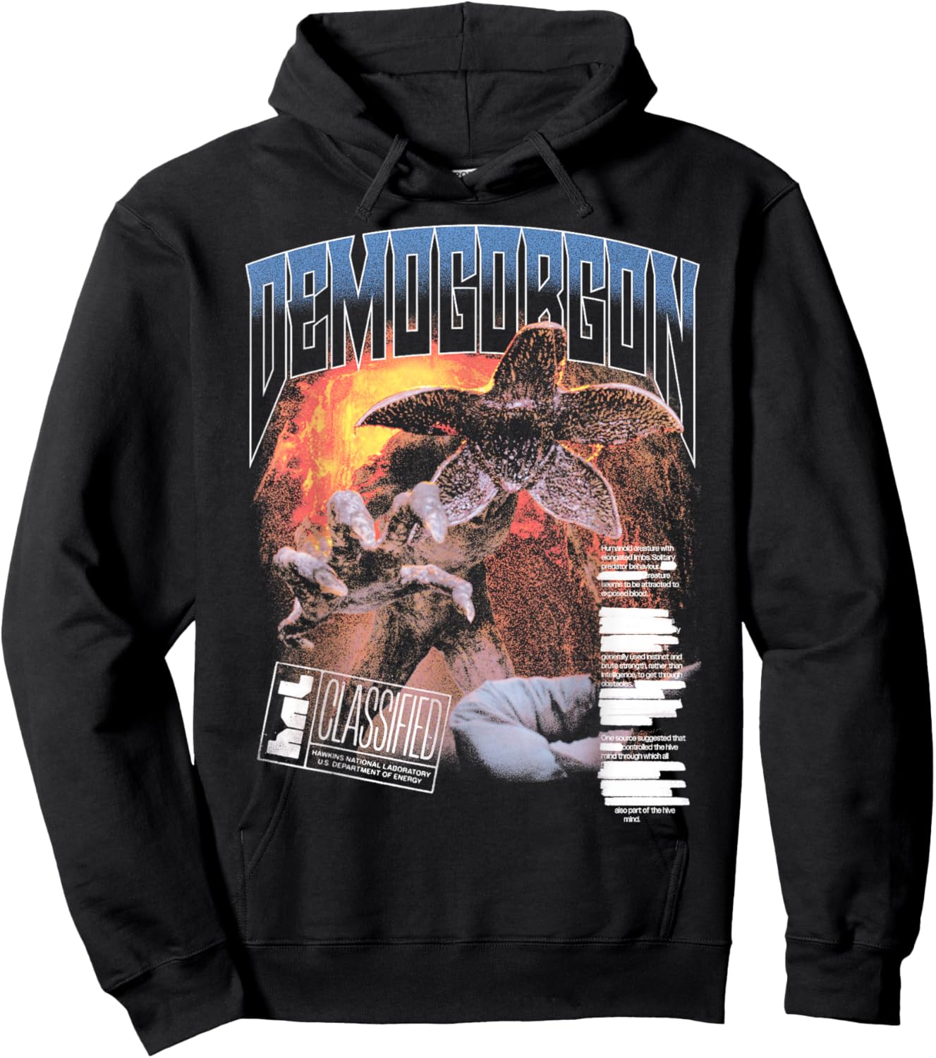 Stranger Things Demogorgon Classified Lab Poster Hoodie - Hoodie | Black