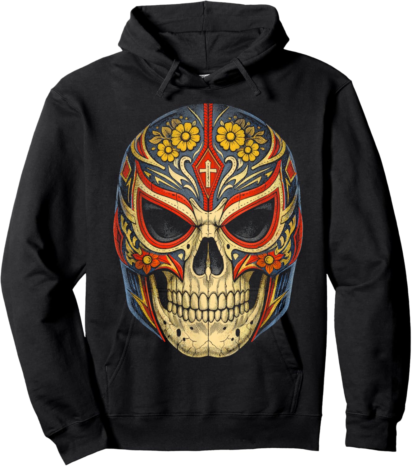 Lucha Libre Luchador Dias De Los Muertos Hoodie - Hoodie | Black