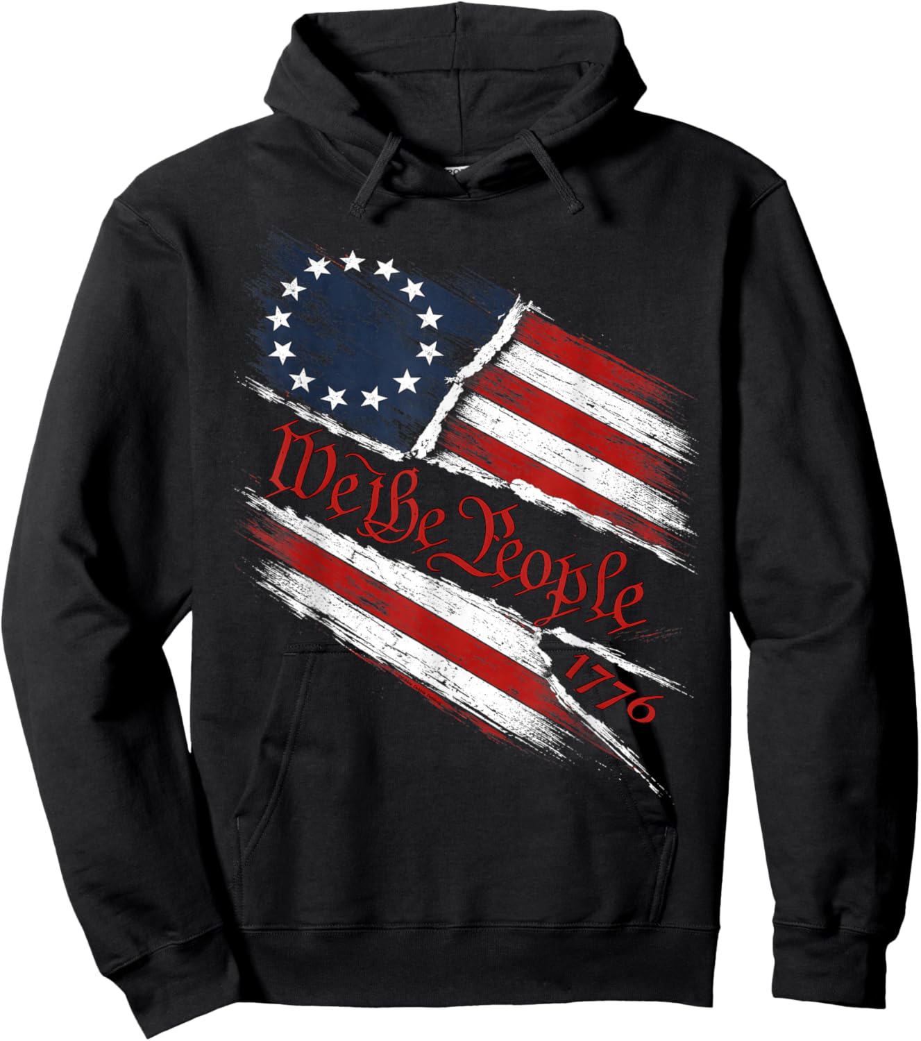 Patriotic 4th of July Betsy Ross Flag We The People 1776 Hoodie - Hoodie | Black