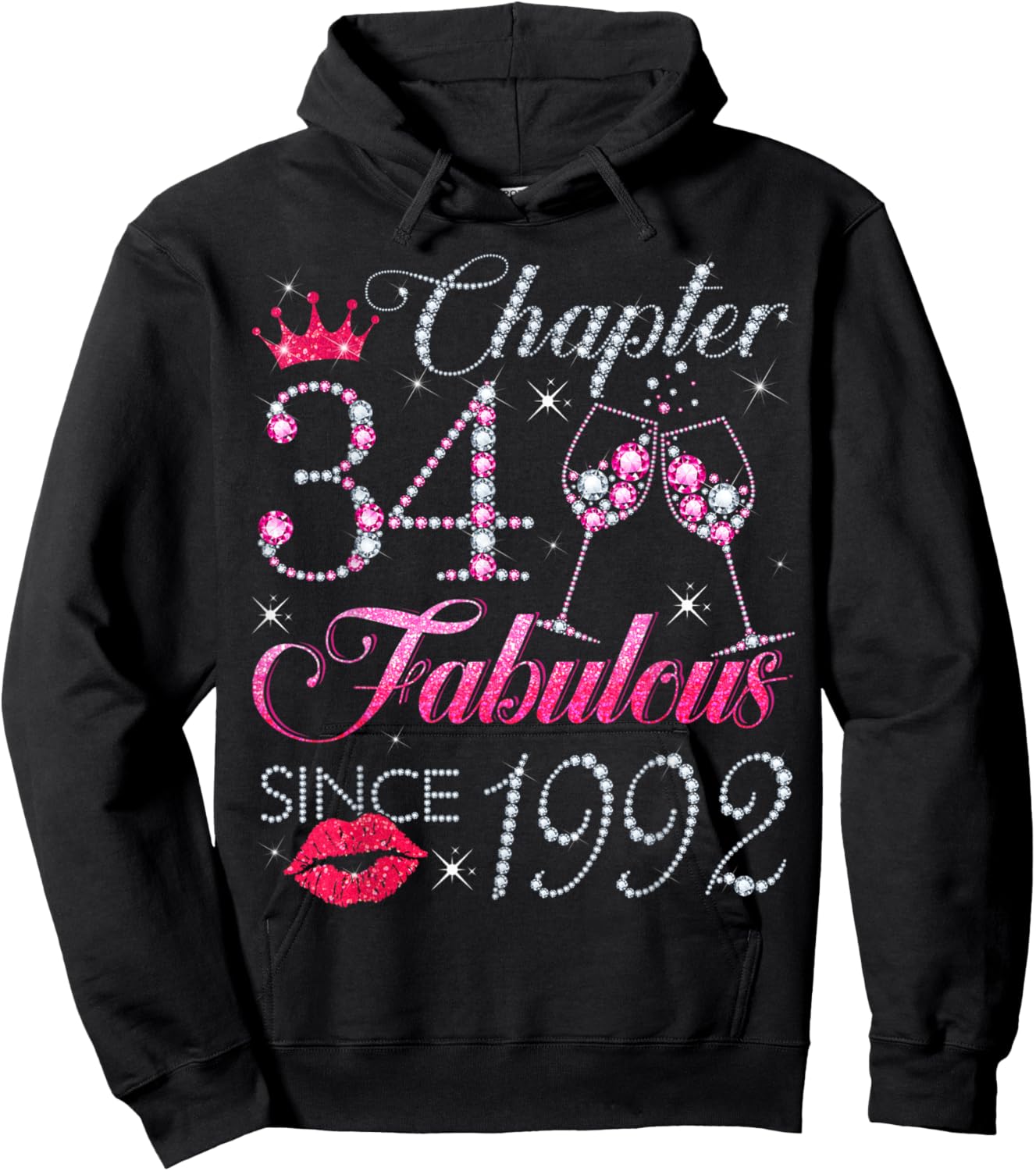 Chapter 34 Fabulous Since 1992 34th Birthday Gift Hoodie - Hoodie | Black