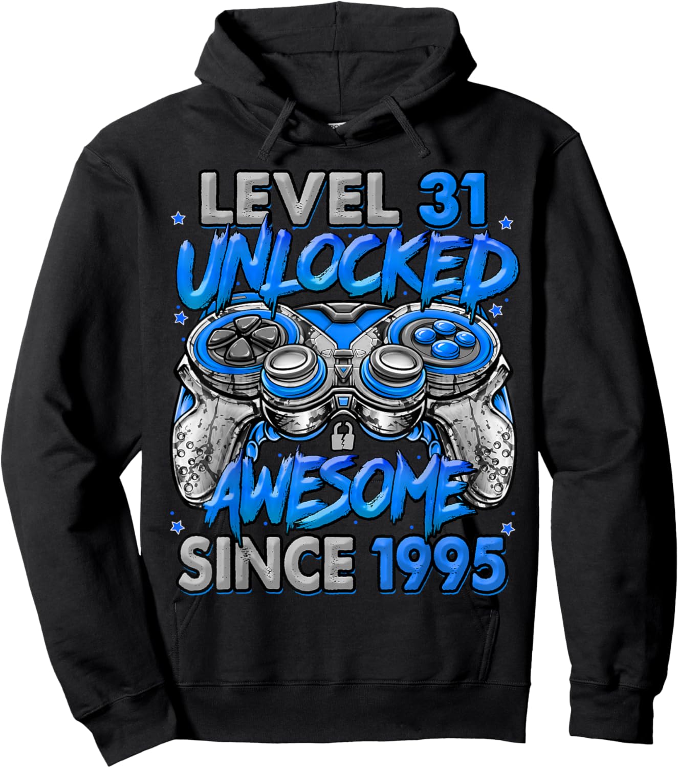 Level 31 Unlocked Awesome Since 1995 31st Birthday Gaming Hoodie - Hoodie | Black