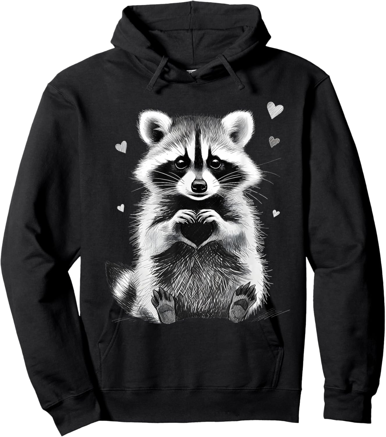 I Steal Hearts Raccoon Valentines Racoon Meme Graphic Hoodie - Hoodie | Black