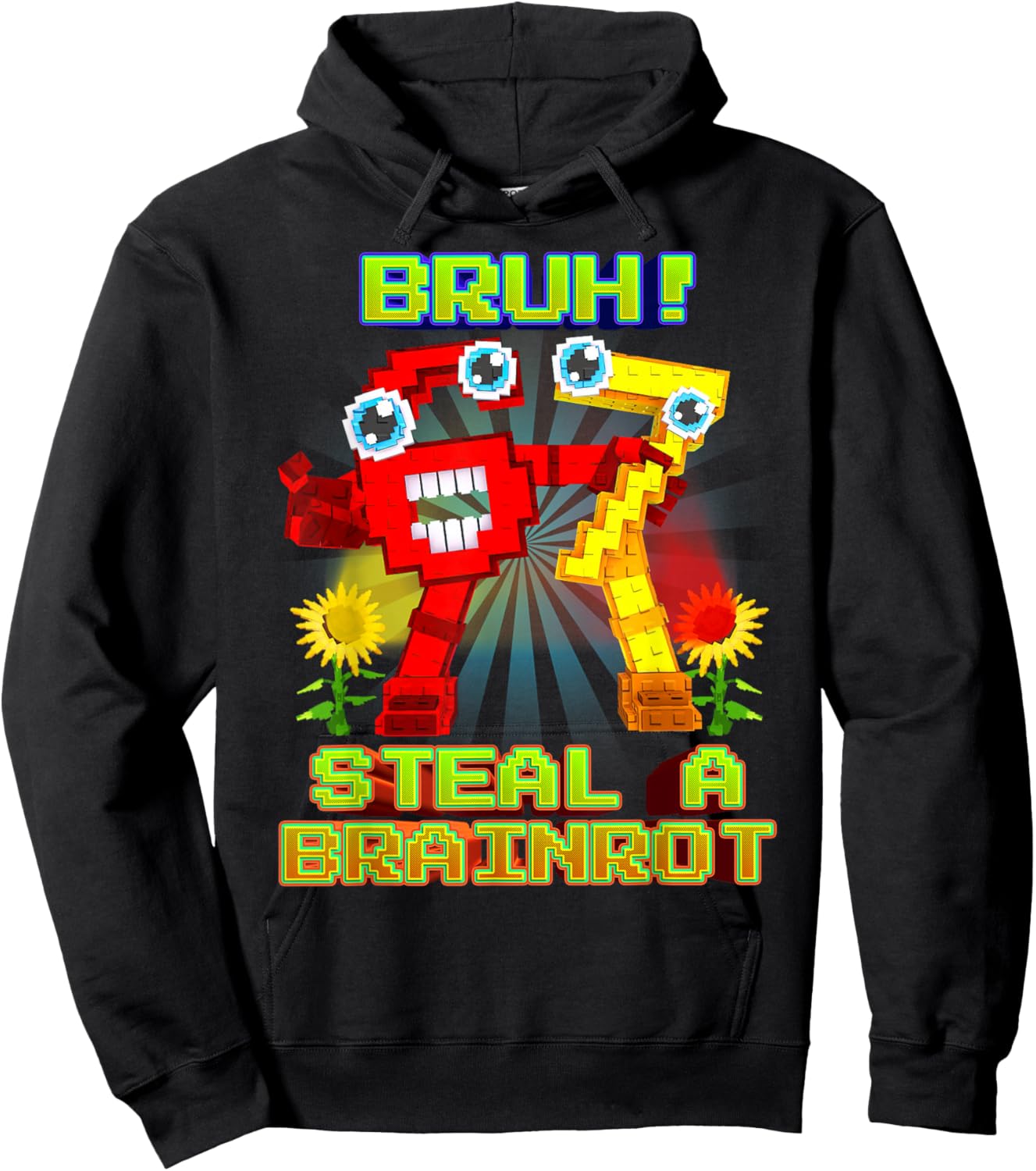 Bruh Secret 67 Six Seven 6-7 Brainrot for Boys Kids Teens Hoodie - Hoodie | Black