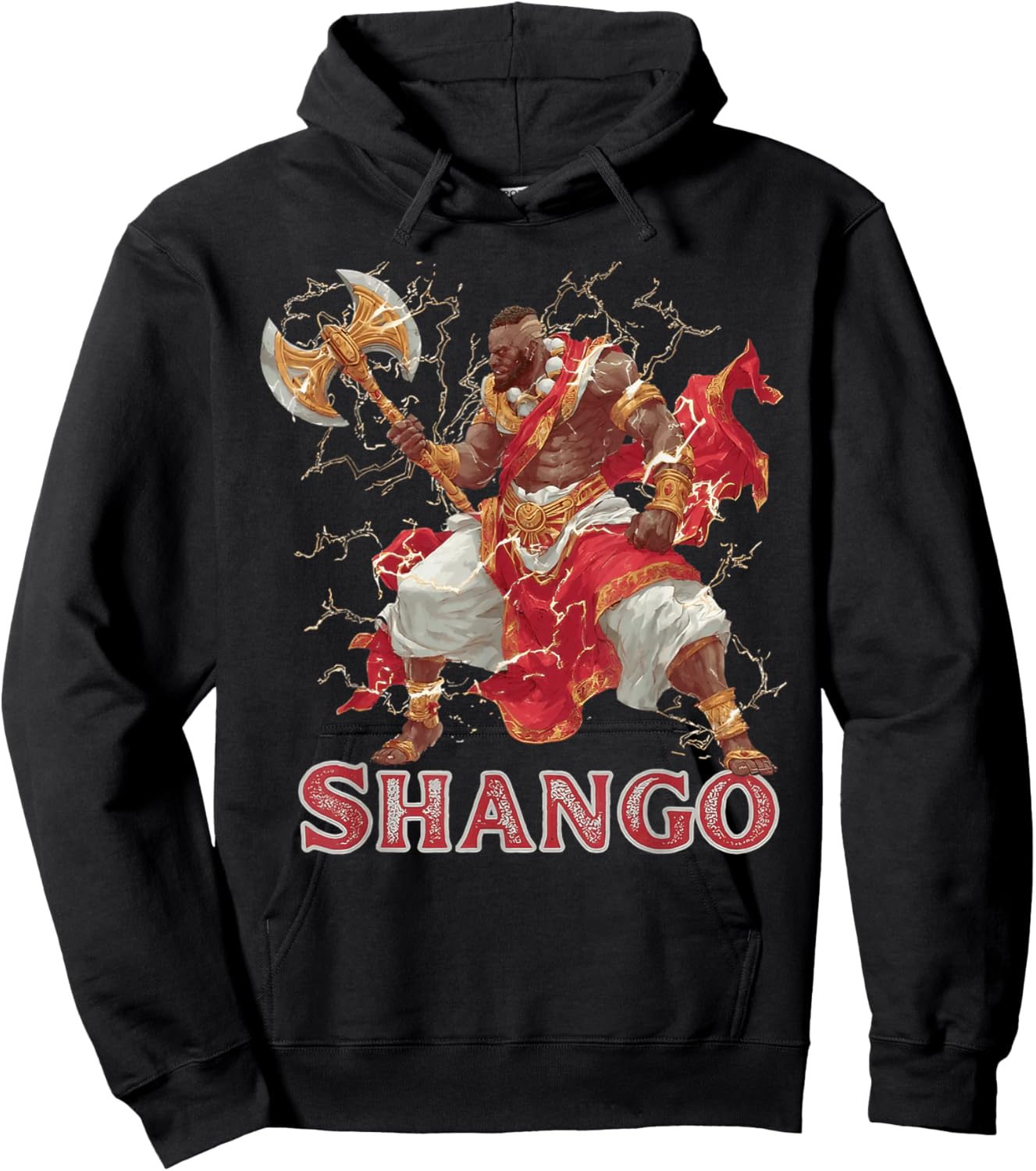 Shango African God of Yoruba Mythic Battle Art Hoodie - Hoodie | Black