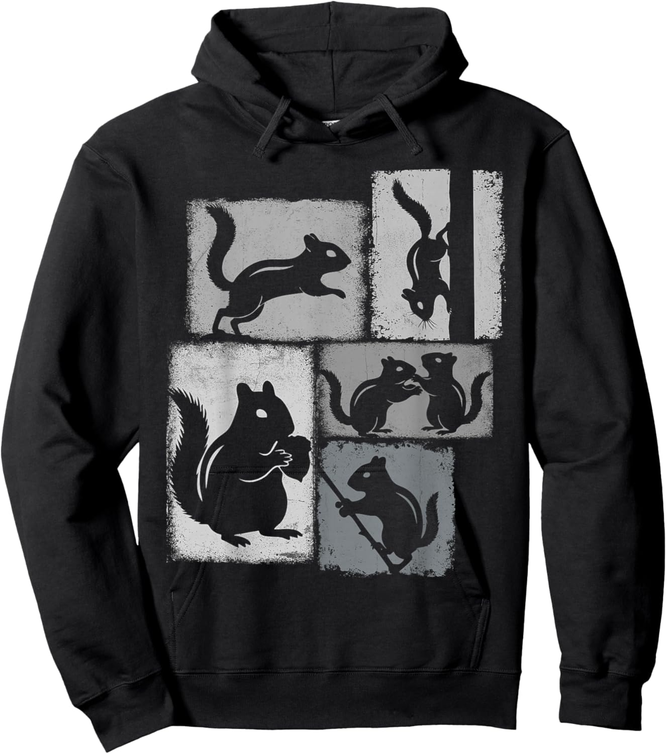 Chipmunk Vintage Collage Wildlife Lover Hoodie - Hoodie | Black