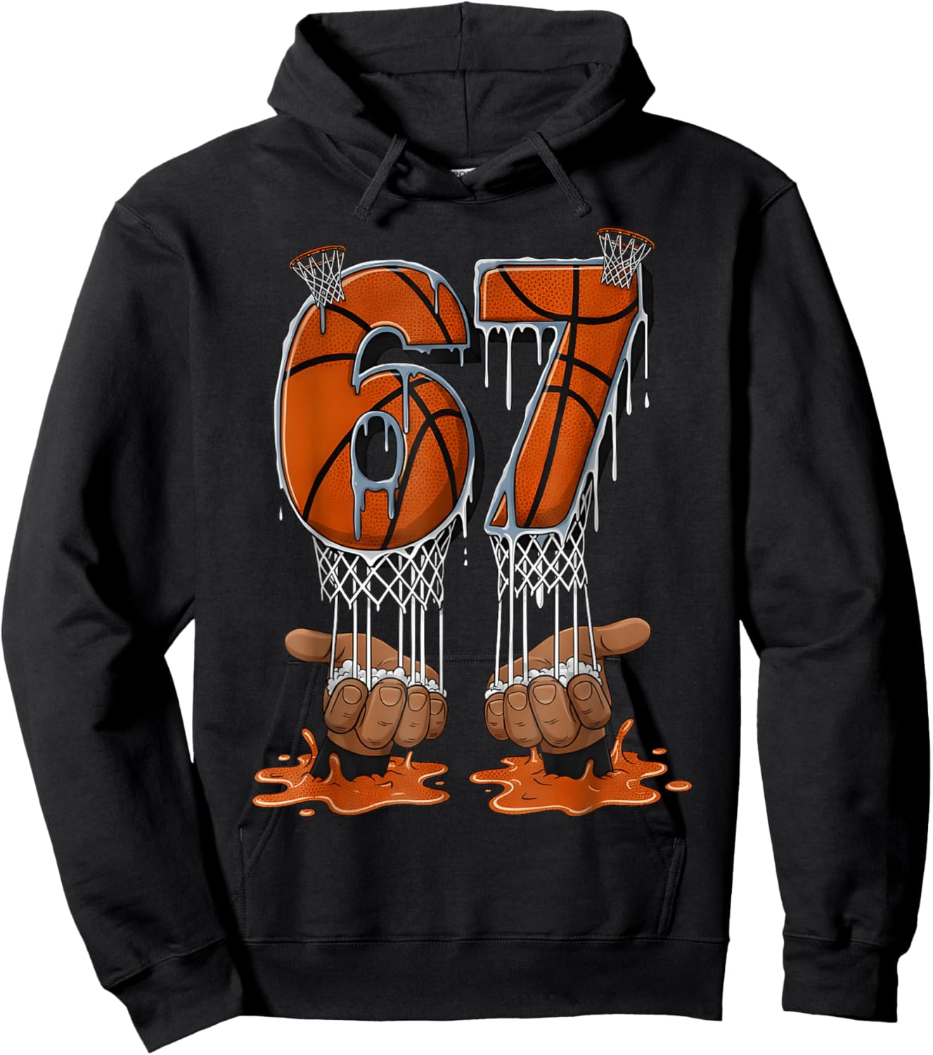 Basketball 67 Six Seven Funny Gen Alpha Meme Drip Hoodie - Hoodie | Black
