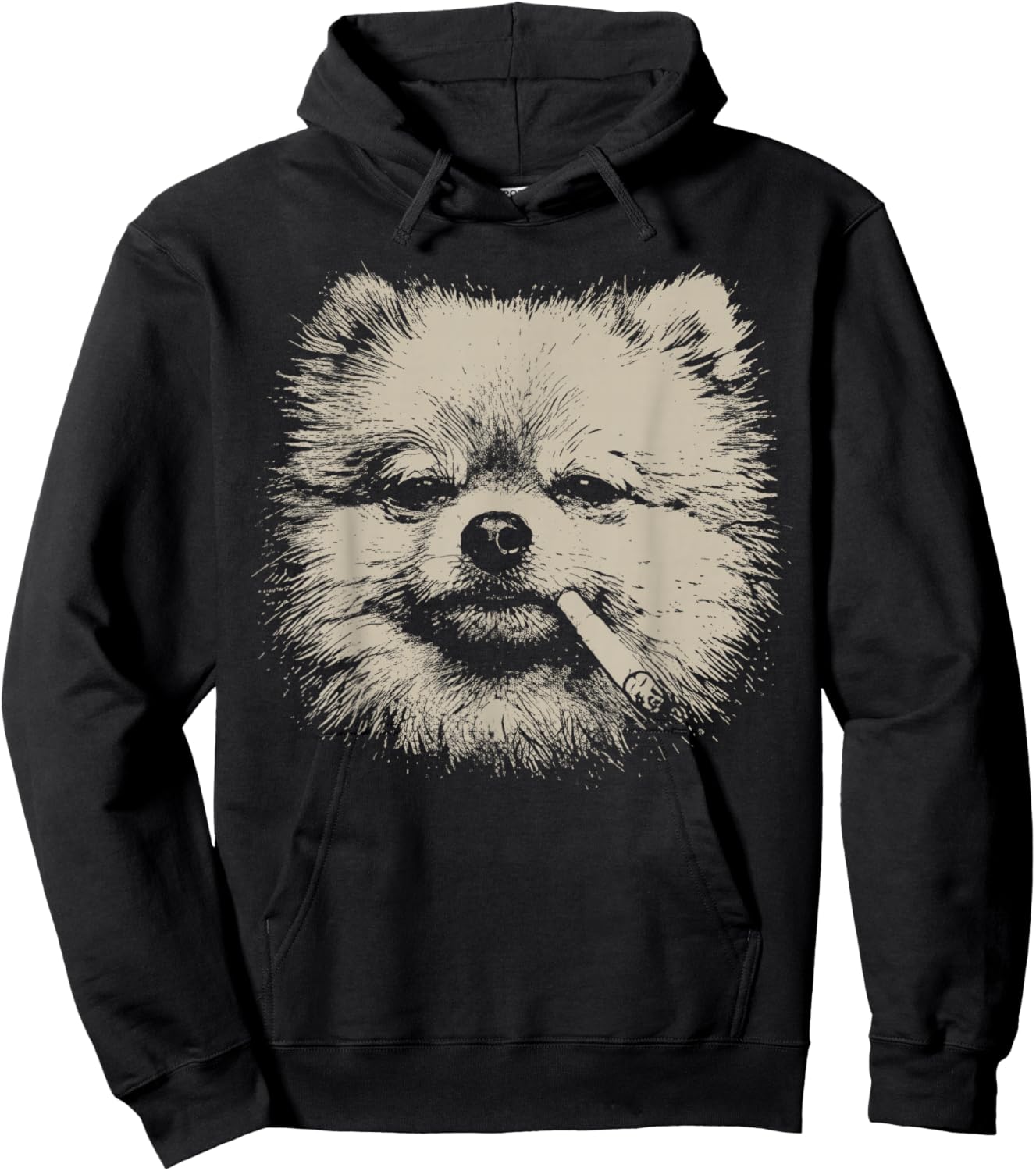 Dog Smoking Meme Funny Pomeranian Dog Meme Pet Lover Hoodie - Hoodie | Black