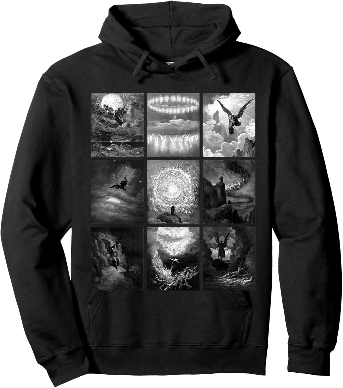 Gustave Dore Famous Illustrations Retro Vintage Classic Art Hoodie - Hoodie | Black