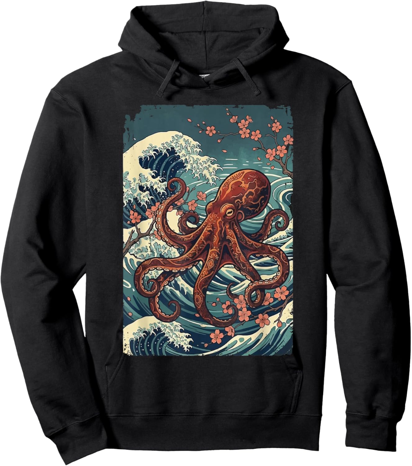 Octopus Japanese Kraken Hoodie - Hoodie | Black