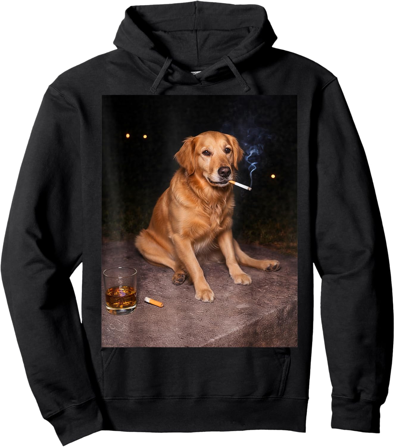 Funny Smoking Dog Golden Retriever Meme Hoodie - Hoodie | Black