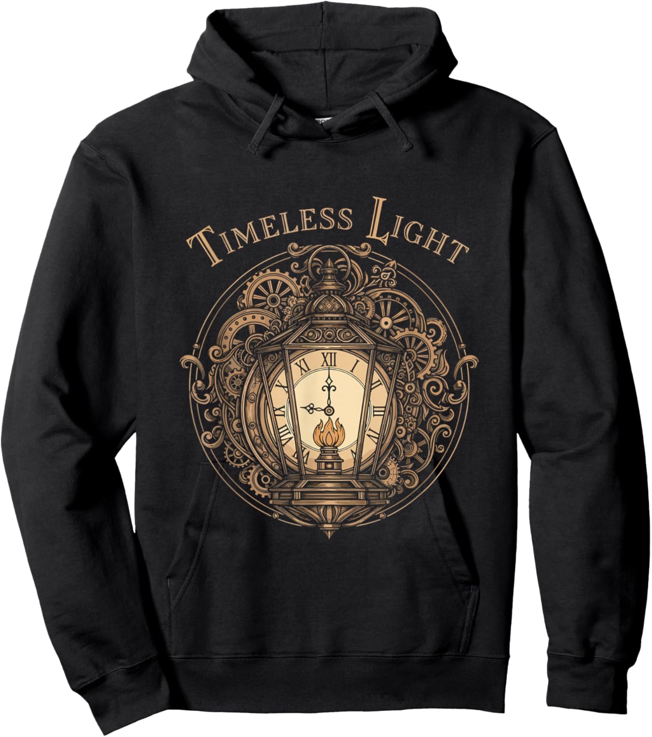 Timeless Light Steampunk Lantern Gearwork Glow Collector Hoodie - Hoodie | Black