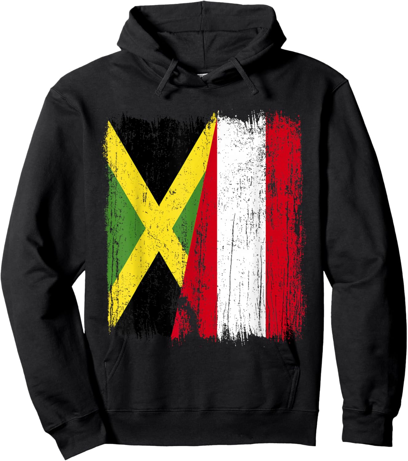 Jamaica Austria Half Flag Jamaican Austrian Heritage Hoodie - Hoodie | Black