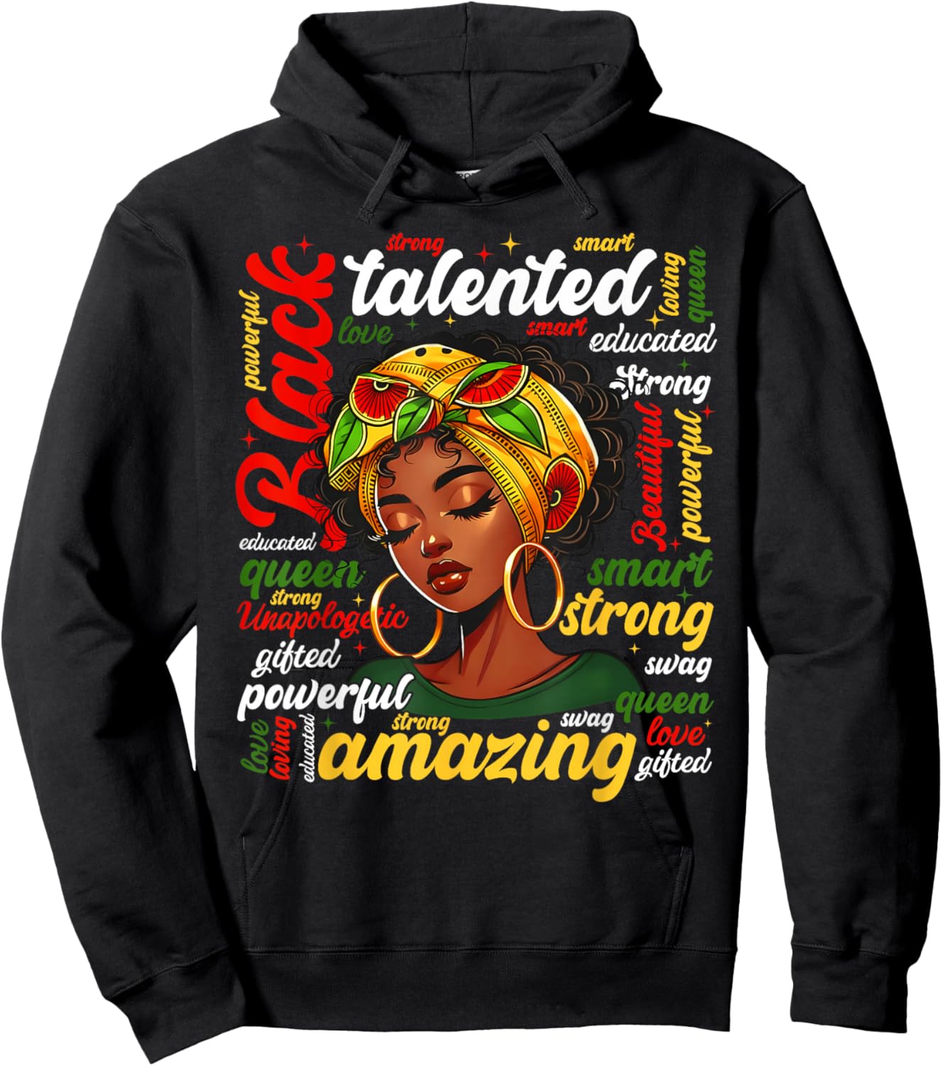 Black Queen Lady African American Melanin Girl Women Kid Hoodie - Hoodie | Black